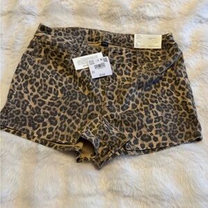 American Eagle Outfitters Leopard Print Jean Shorts